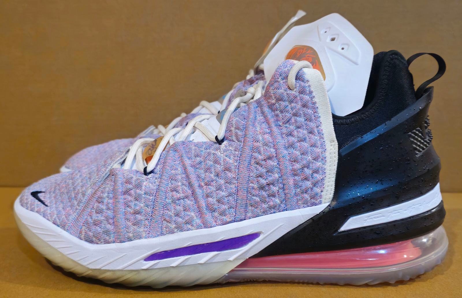 Nike LeBron 18 graffiti purple basketball shoes mens size 12