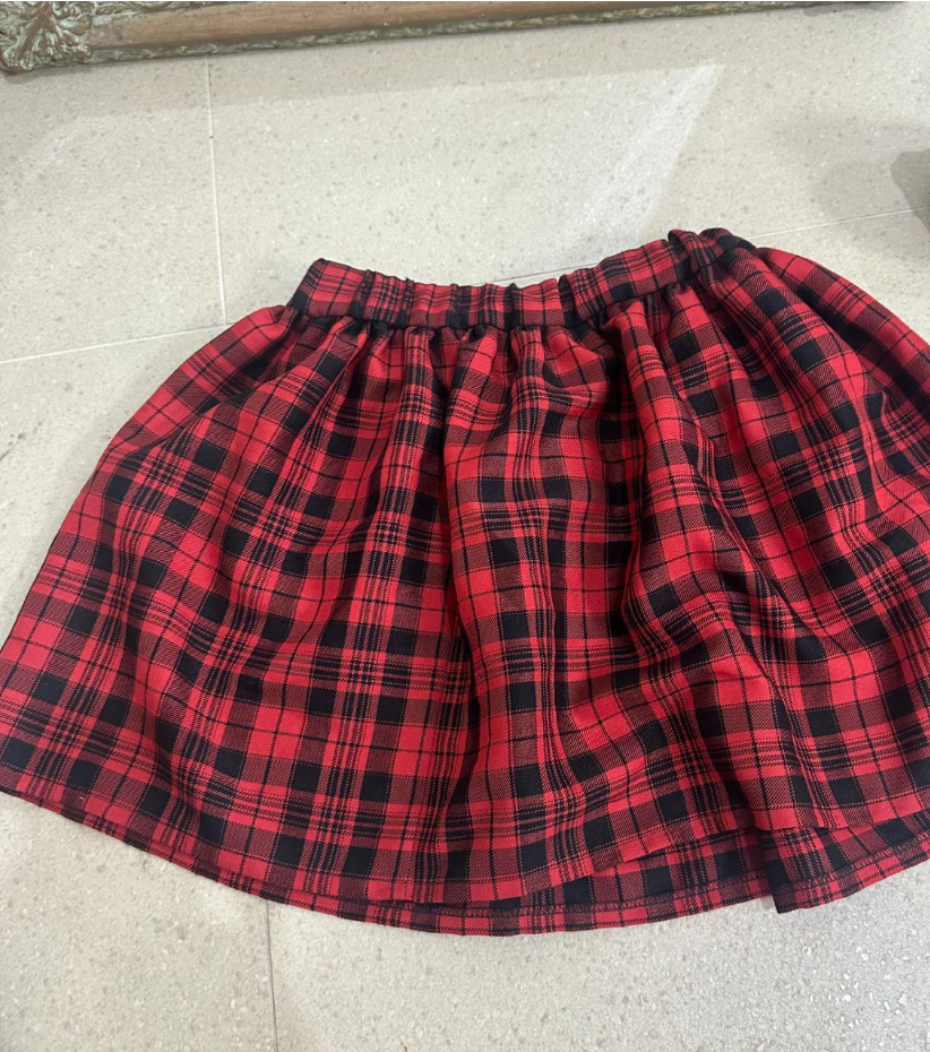 ASOS gingham school girl skirt red and black good condition