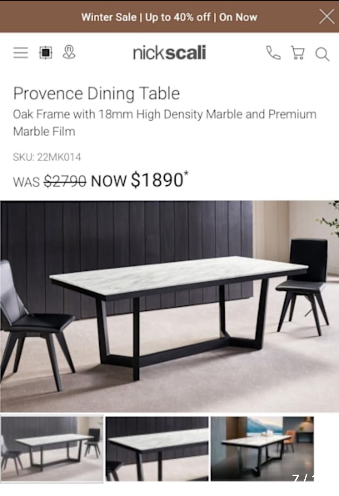 Nick Scali Dinning table 90 new cheap sell Dining Tables in