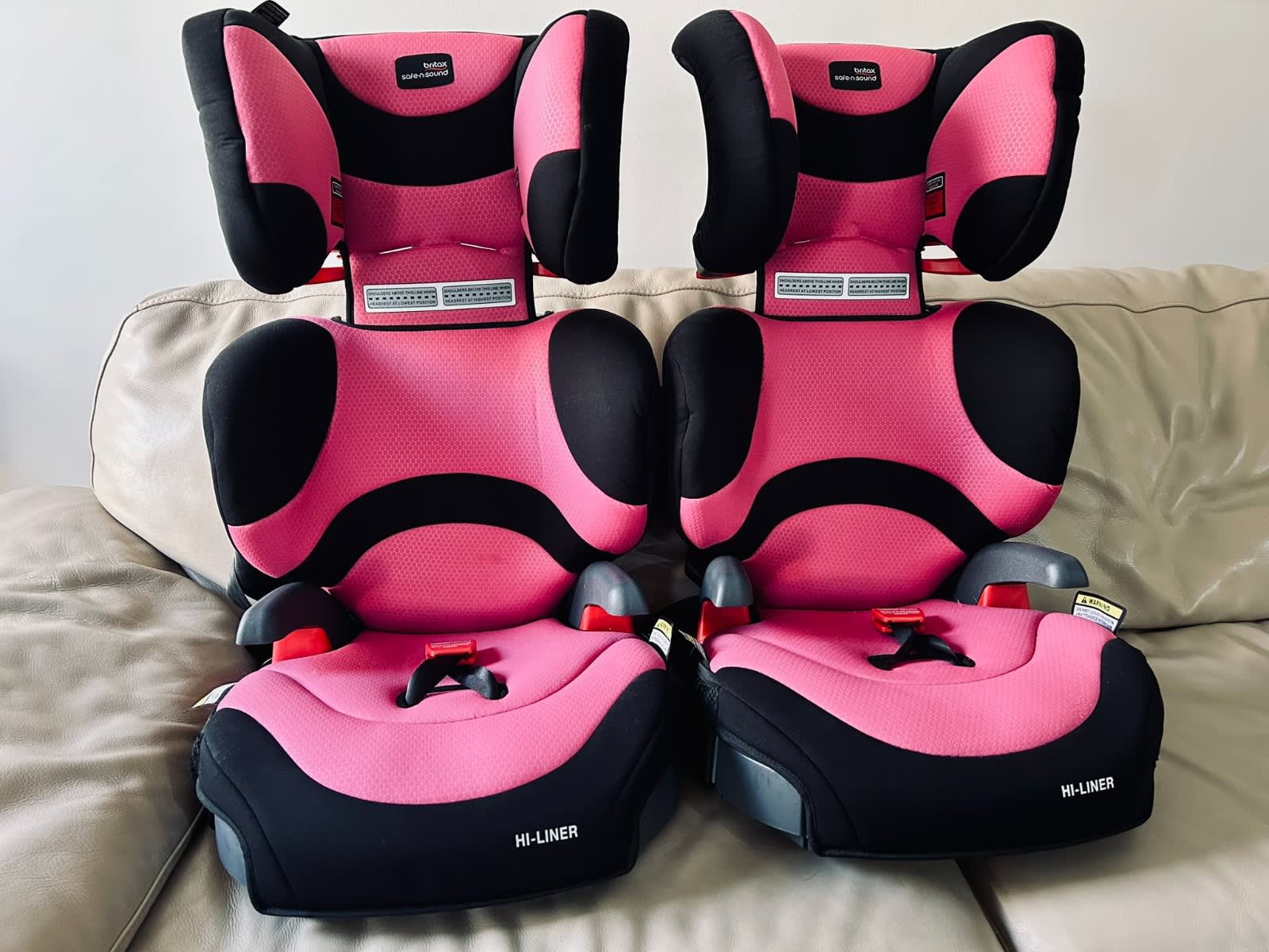 Britax Safe-N-Sound Hi Liner SG Pink Booter Car Seat (set of two