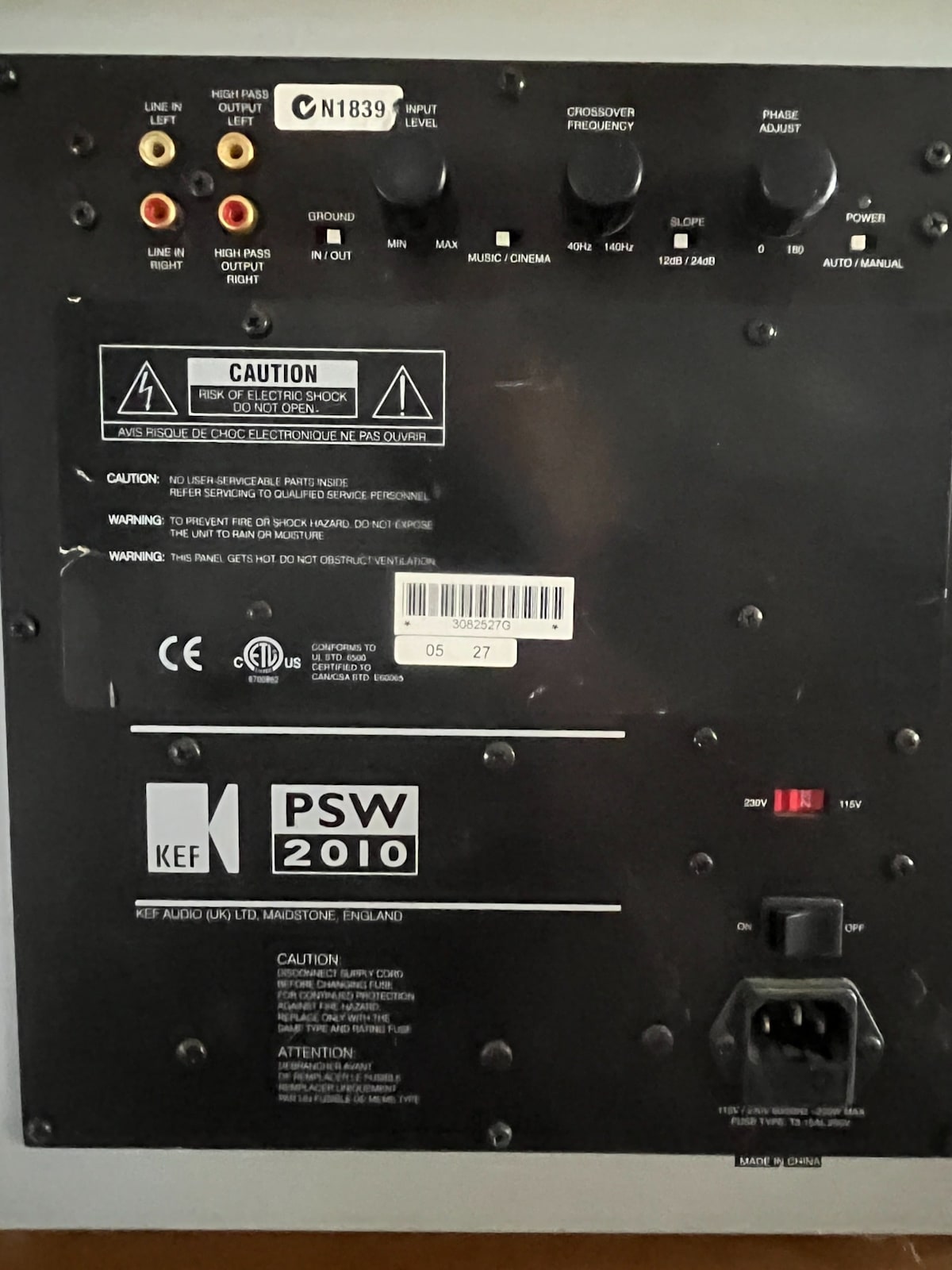 Psw 2010 Kef Psw Subwoofer ② KEF PSW2010 Subwoofer (refurbished