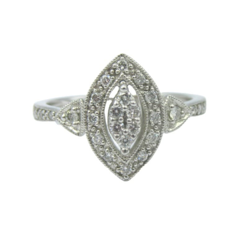 9ct White Gold Diamond Ring Size L 000800300687 Women's