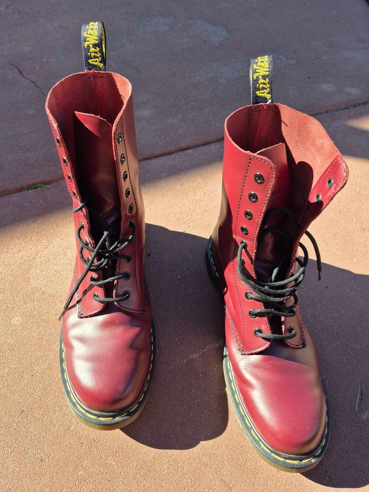 Fashion Cherry Red Doc Martens Mens Men's Shoes Martens 1461