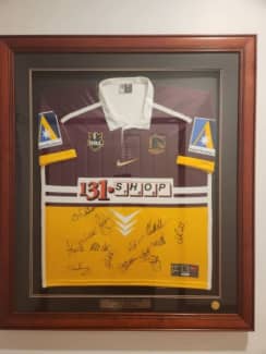 Allan Langer signed Retro Brisbane Broncos Jersey Framed