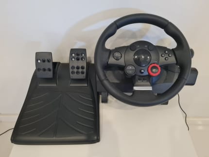 Logitech Driving Force Feedback E-UC2 Steering Wheel for PS2/PS3/PC No Pw  Supply