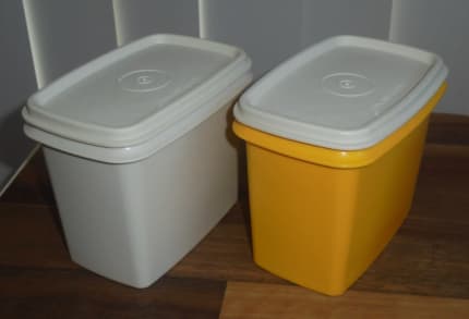 Yellow Tupperware Shelf Saver Storage Container With Lid 1243