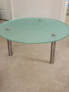 round frosted glass coffee table