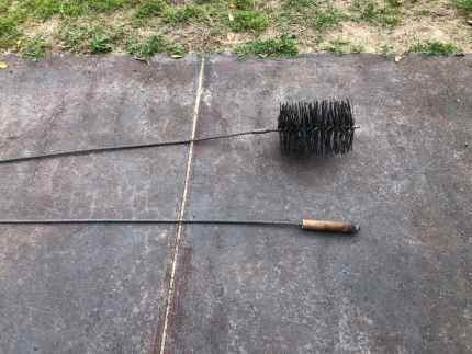 CHIMNEY FIREPLACE STEEL WIRE BRUSH & RODS CLEANER-- WOOD FIRE CHIMNEYS