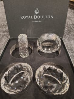 NEW in BOX Lot Crystal Royal Doulton Trinket Box Radiance Pair Set