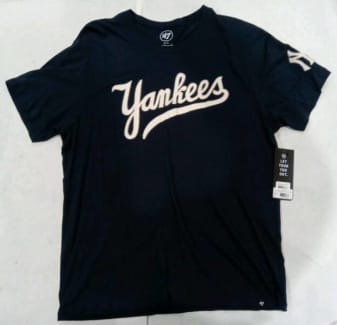 New York Yankees Men's 47 Brand NY Gray Fieldhouse T-Shirt Tee - Large