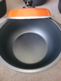 TOQUE 24cm Japanese Deep Frying Pan Pot Thermometer Kitchen Tempura Fryer  Silver - Bunnings Australia