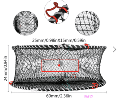 80cm Fishing Net Circular Drawable Foldable Nylon Mesh Floating Shrimp Cage  Fishing Accessory 2 Packs