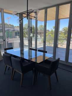 gumtree glass dining table and chairs