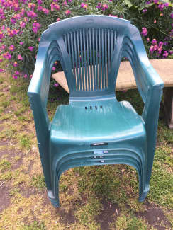 dark green plastic garden chairs