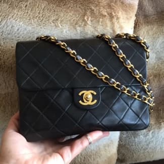 Chanel Vintage Classic Black Double CC Turnlock Backpack Bag - LAR Vintage