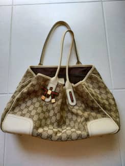 GUCCI Sherry Line GG Beige Canvas Dog Carrier Dog Carry Bag Pet Carrier H