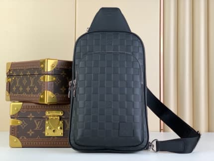 louis vuitton mens Shoulder Crossbody Bag Damier Graphite Black Used