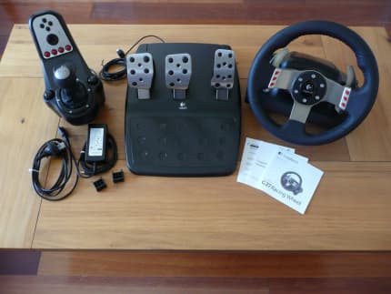 LOGITECH Driving Force GT E-X5C19 Steering Wheel Foot Pedals PC PS2 PS3 In  Box!