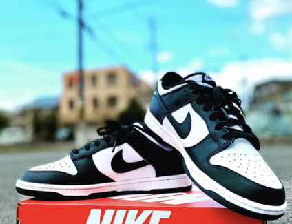 nike air dunk low black white