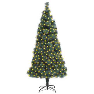 Artificial Christmas Tree with LEDs&Stand Green 210 cm PET...