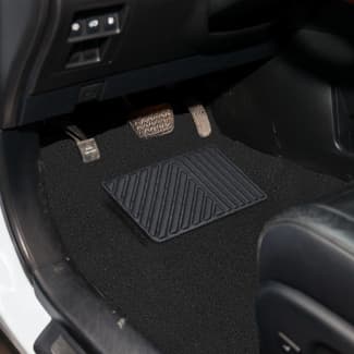 SCA Checkerplate Car Floor Mats PVC Blue Set of 4