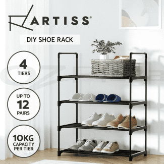 Artiss Shoe Rack Stackable 4 Tiers 80cm Shoes Shelves Storage