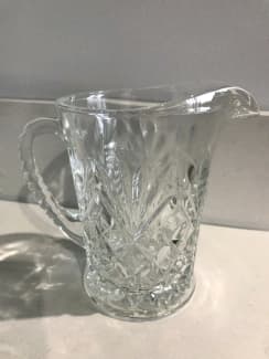 Vintage Anchor Hocking Clear Pressed Glass Pineapple Small Milk Pitche