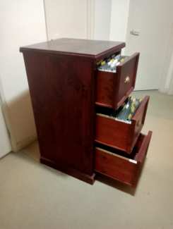 3 drawer solid wood filing cabinet
