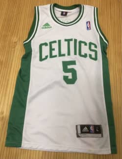 Men's Boston Celtics Kevin Garnett No.5 White Swingman Jersey