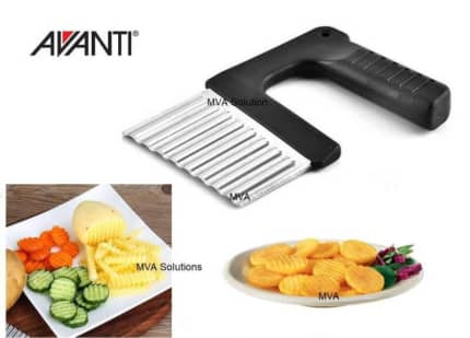 French Fry Potato Cutter-Cutter Potato Chipper Vegetable Slicer with 2  Interchangeable Stainless Steel Grid Blades for Homemade Chips Fries  Potatoes