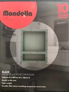 Mondella Matte Black Rumba Shower Shelf