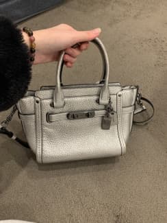 silver coach crossbody