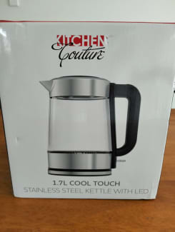 Kitchen Couture Cool Touch Stainless Steel LED Glass Kettle 1.7L In Clear