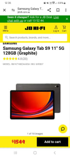 Samsung Galaxy Tab S9 Ultra 14.6 5G 256GB (Graphite) - JB Hi-Fi