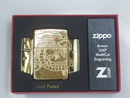 Zippo Venetian Design Both Sides Etching Gold Plating Japan Limited Oil  Lighter