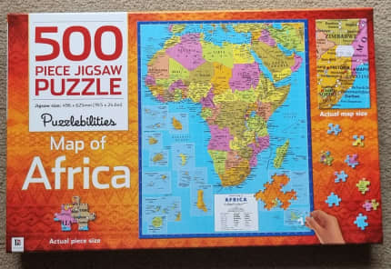 Giant World Map Jigsaw Puzzle 300 Pieces Bonus Puzzle Poster Facts Blue Opal