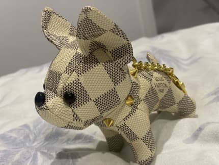 Accessories, Lv Brown Leather French Bulldog Keychain Bag Charm Louis  Vuitton