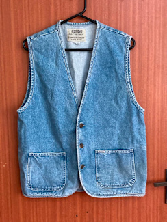 used denim vest