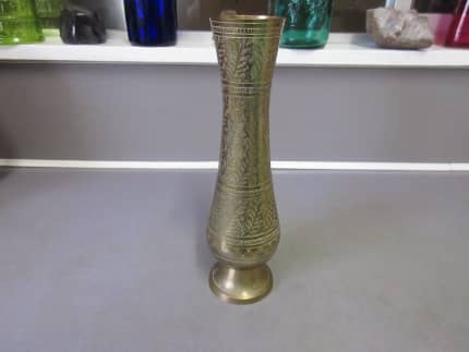 Vintage Peltrato 95- 100 Brass Footed Small Pitcher Vase