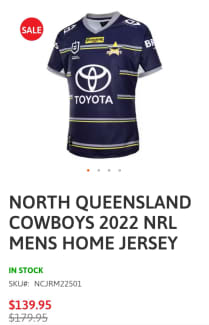 Buy 2022 North Queensland Cowboys NRL Home Jersey - Mens - Aussie Kit
