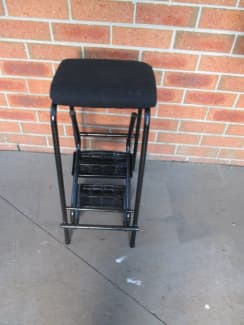 retro kitchen stool with folding steps