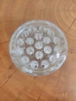 Vintage Flower Frog, Clear Glass Flower Frog, 16 Holes, Pressed