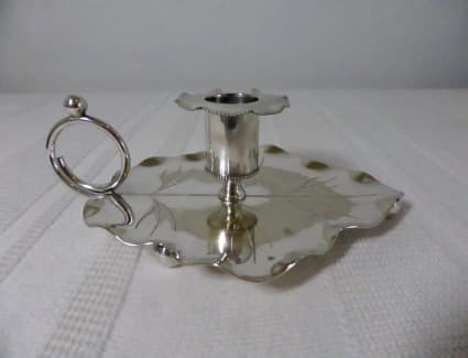Silver Plated Chamberstick Candle Holder - antiques - by owner