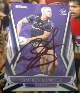Cameron Munster Melbourne Storm 2022 Signed ANZAC Round Match-Worn