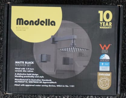 Mondella Matte Black Rumba Shower Shelf