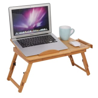 Foldable Table Adjustable Tray Laptop Desk with Removable Cup