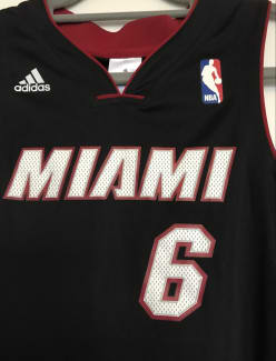 Adidas 2013 Miami Heat LeBron James #6 Jersey NBA SEWN White Hot Mens XL