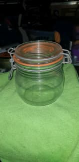 Shonfeld's Glass Spice Jar Round Wood Lid Farmhouse Country Vintage