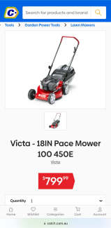 Victa 450E Pace 100 125cc 18 inch Lawn Mower