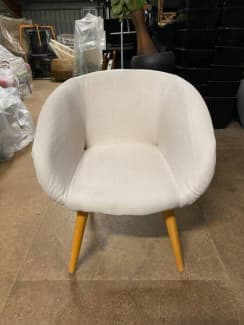 cream fabric tub chair